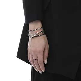 Браслет жесткий BS050400RB-00B1 ювелирный сплав бамбук_1
