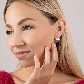 Серьги E1267-W серебро Шар_1