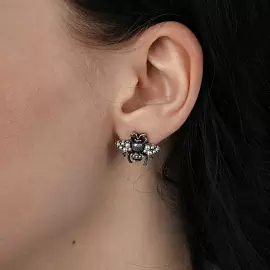 Серьги пусеты EX000122SB-01E ювелирный сплав Пчела_1