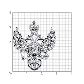Брошь 94040282 серебро Двуглавый Орел _1