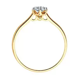 Кольцо один камень 019083 золото_1