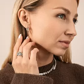 Серьги 202500041 ювелирный сплав Булгари Змея_2