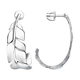 Серьги 94023989 серебро перо_0
