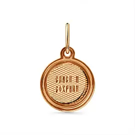 Подвеска религиозная христианская ладанка 010-0327-3000-010 золото Владимирская Божья Матерь_1