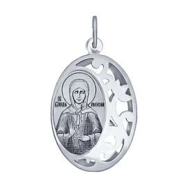 Подвеска религиозная христианская ладанка 94100240 серебро Святая Матрона 