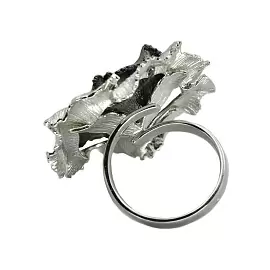 Кольцо SAN1785.WB серебро Цветок_2