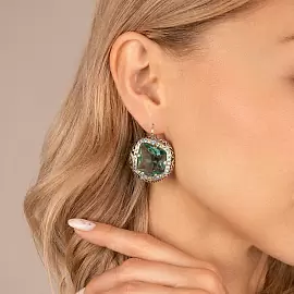 Серьги подвесные 4031с акв серебро_1