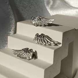 Серьги 12-750-7989 серебро Крыло_2