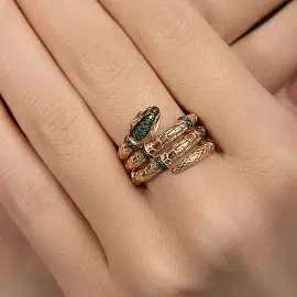 Кольцо К19214424 золото Булгари Змея_1