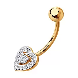 Пирсинг в пуп 060228 золото Сердце_0