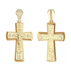 Крест христианский 121307 золото Пустотелый_0