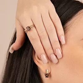 Кольцо один камень К-0268 раух золото_1