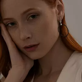 Серьги подвесные 83020227 серебро Круг_1