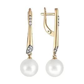 Серьги подвесные 290-1-1082Р золото_0