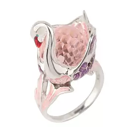 Кольцо 32-028 хр.роз серебро Лебедь_0