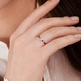 Кольцо один камень КольцоКЛ-65.17.0.бцФ.з585 золото_1