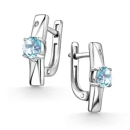 Серьги один камень 02-4682.БРТБ-00 серебро_1