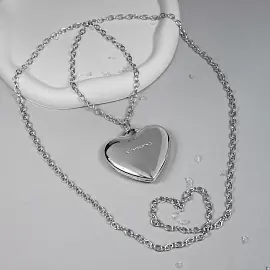Колье длинное 27-0002-W ювелирный сплав Сердце_1