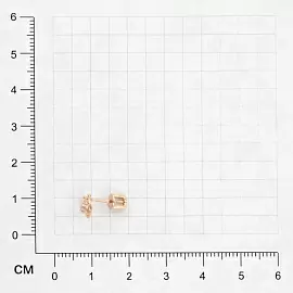 Серьги пусета одиночная ПУСлКор01моно.бцФ.з585 золото Корона_1