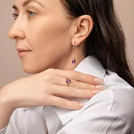 Серьги подвесные С-0276 ам золото_2