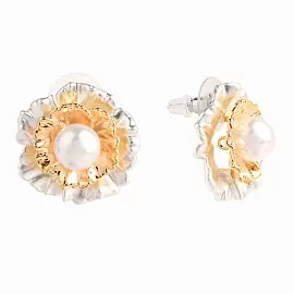 Серьги пусеты 504245480 ювелирный сплав Цветок_0