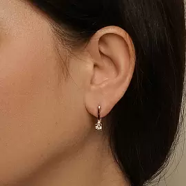 Серьги один камень 1207999 золото_1