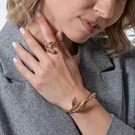 Кольцо К23589 золото змея_1