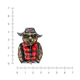 Брошь 5-186-0050 серебро Медведь_1