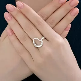 Кольцо 94014695 серебро Сердце_1