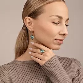 Серьги подвесные 0343-1 топ золото_2