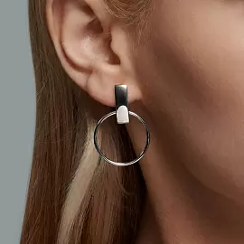 Серьги подвесные 94023397 серебро Круг_1