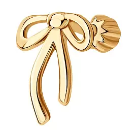 Серьги пусета одиночная 170094 золото бантик_0