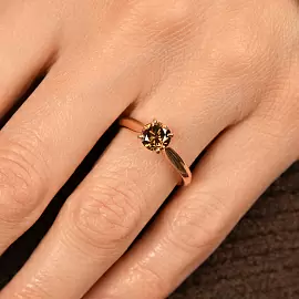 Кольцо один камень 3516598 крап. золото_2