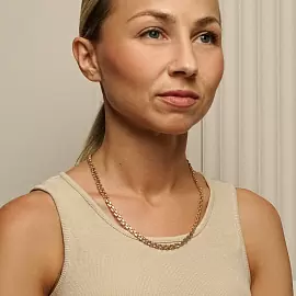 Цепь Бисмарк.Ц090 золото Пустотелый_1