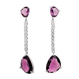 Серьги подвесные 3-3492-W ювелирный сплав_0