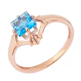 Кольцо один камень К-0266 топ золото_0