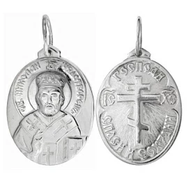 Подвеска религиозная христианская ладанка 8547-1с серебро Святой Николай Чудотворец