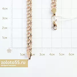 Цепь Бисмарк.Ц090 золото Пустотелый_2