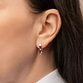 Серьги один камень С-0251 ам золото_1