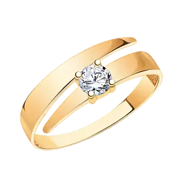 Кольцо один камень 11108 золото_0
