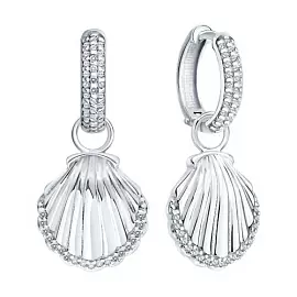Серьги подвесные 94027229 серебро Ракушка_1