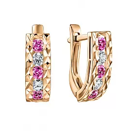 Серьги дорожка СргЛ58.РозФбцФ.з585 золото_0