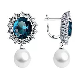 Серьги подвесные 92023036 серебро_0