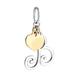 Подвеска буква 94031917 серебро Буква В_1