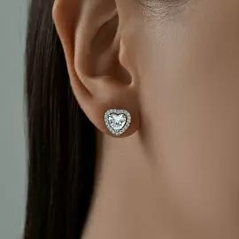 Серьги пусеты 94025764 серебро Сердце_1