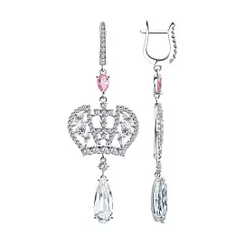 Серьги подвесные 94026770 серебро_0
