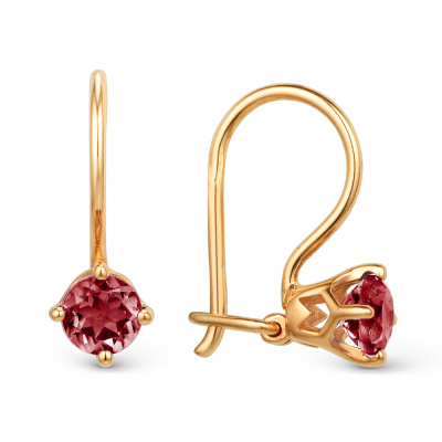 Серьги один камень 002295-1120 кр золото