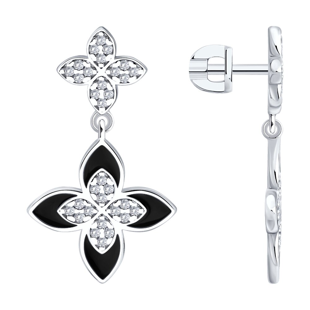 Серьги подвесные 94027262 серебро Роберто Коин