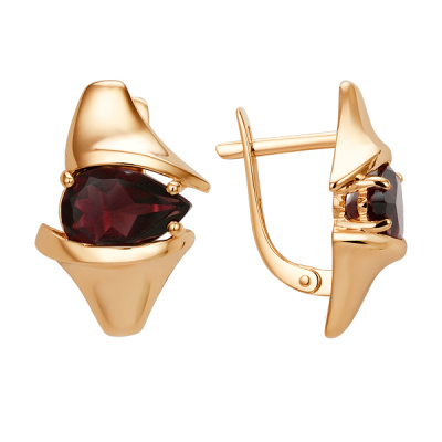 Серьги один камень 012772-1350 золото