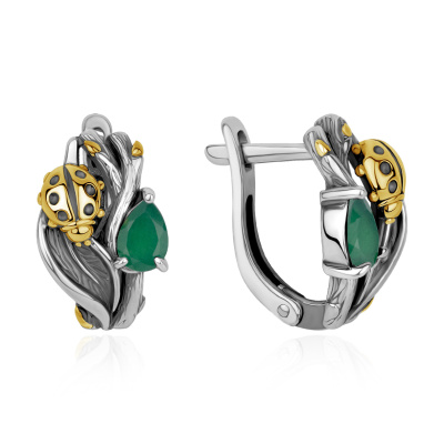 Серьги 2317392128-60 серебро Божья коровка